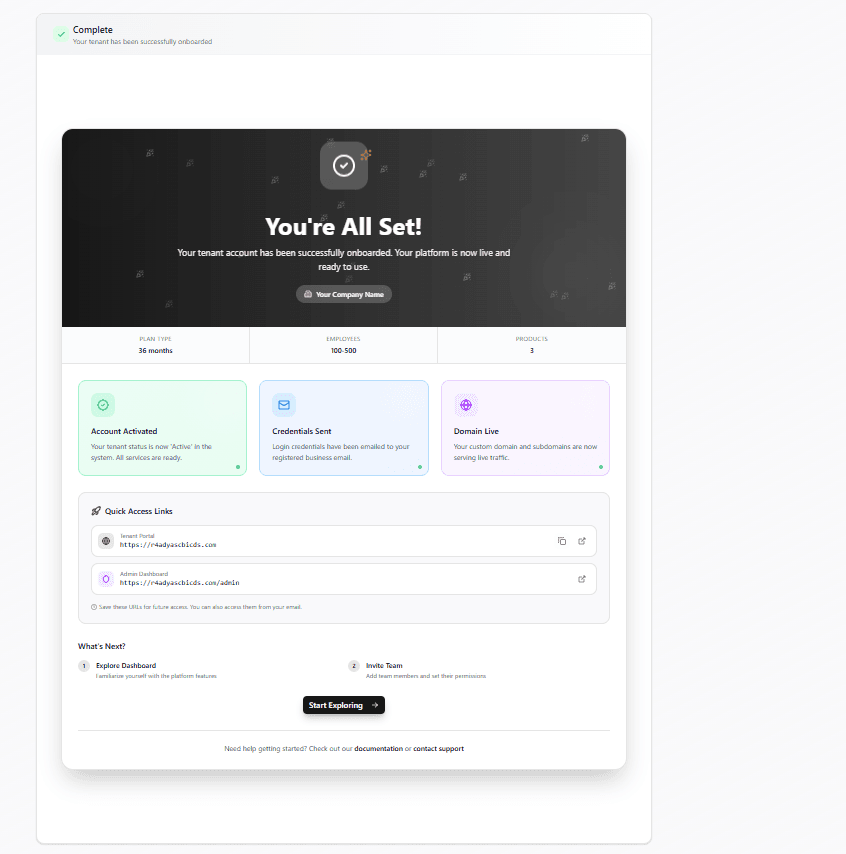 Complete Tenant  Onboarding